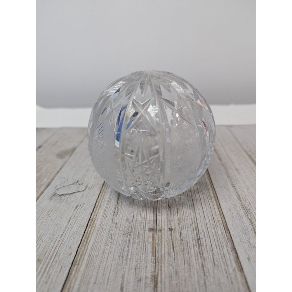 Crystal Tea Light Candle Trinket Bowl Holder 3 3/4" Cut